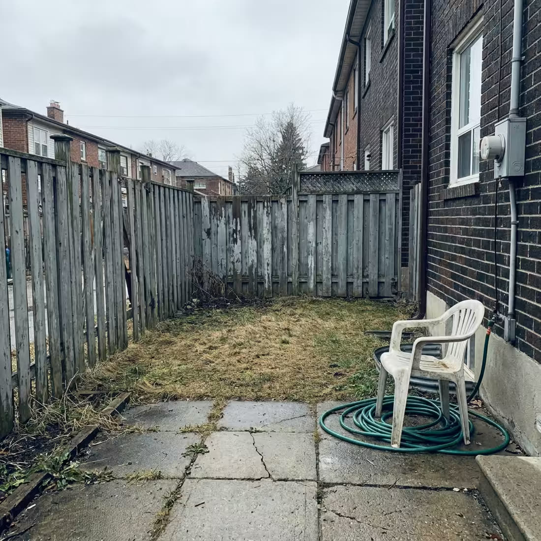 Backyard rebuild before renovation.
